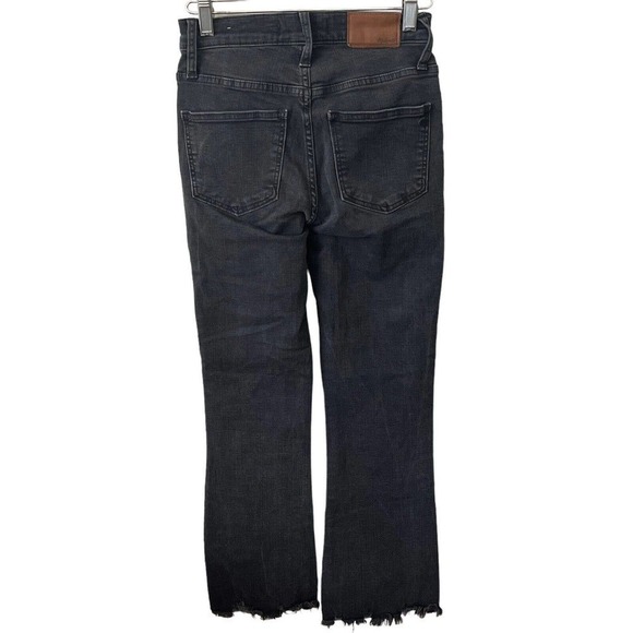 Madewell Cali Demi-Boot Jeans 23 Berkeley Black Raw Chewed Hem Stretch - Picture 5 of 11